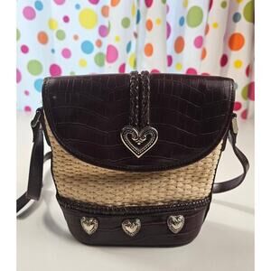 Small canvas shoulder bag cross body straw / faux leather cute minimalist clean